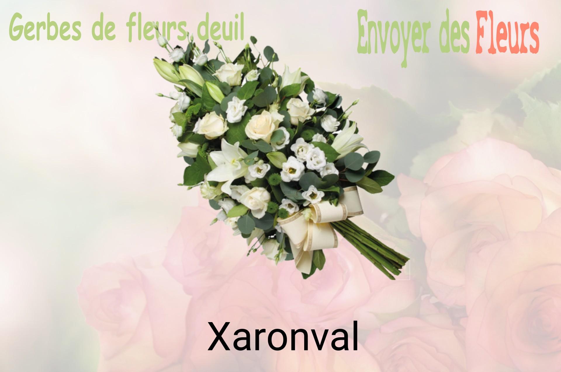 Gerbe de fleurs de deuil livrée à Xaronval